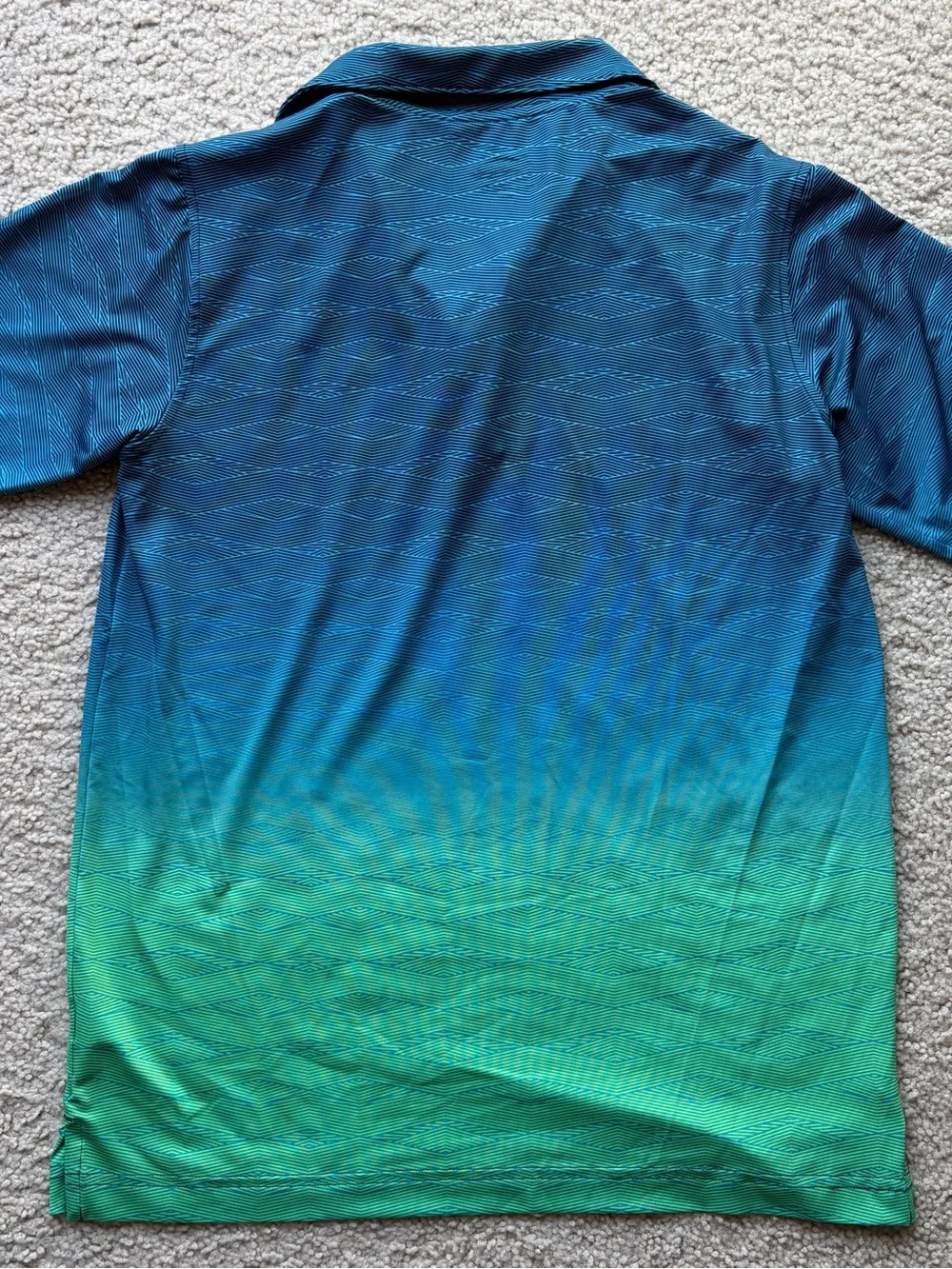 Boy’s Blue-Green Gradient Golf Polo Shirt